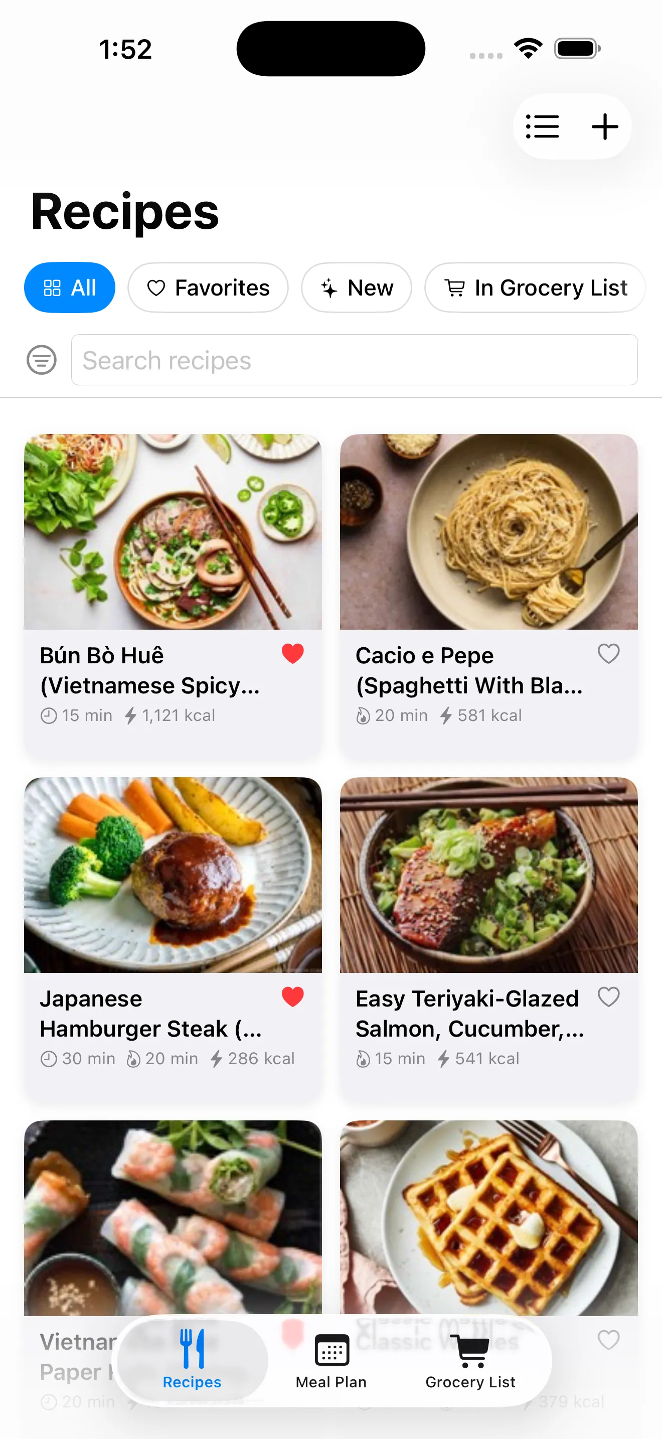 Recipe library